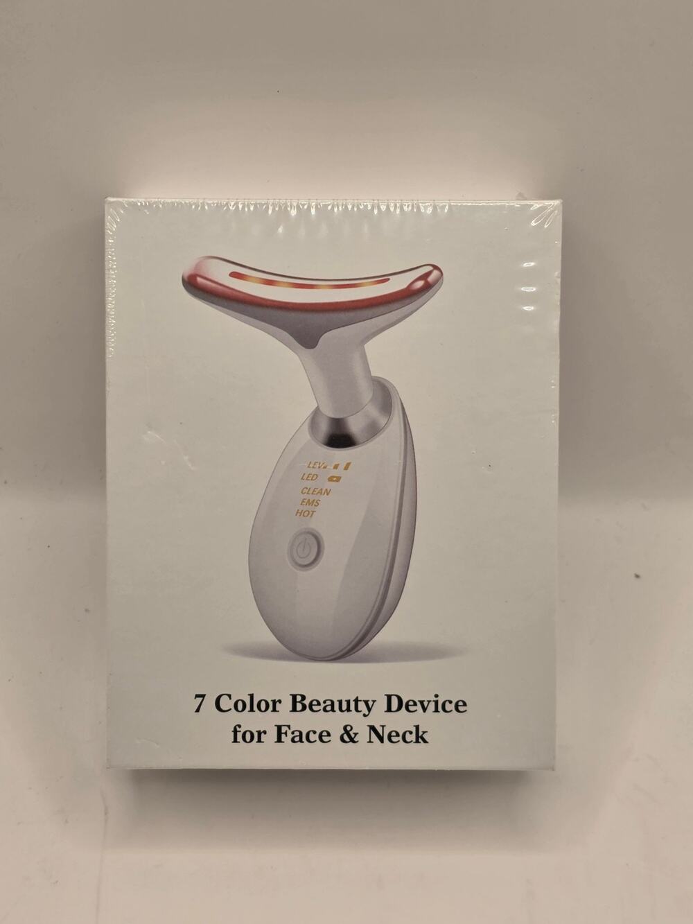 7 Color LED Face & Neck Beauty Device EMS Heat Facial Massager New Sealed